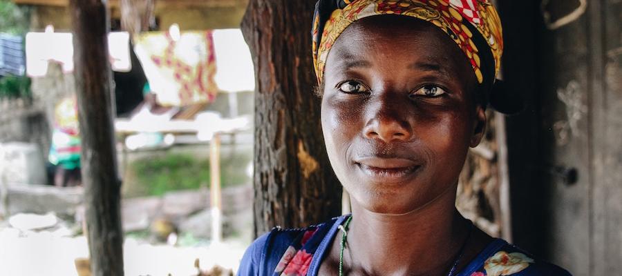 African woman looking at camera
