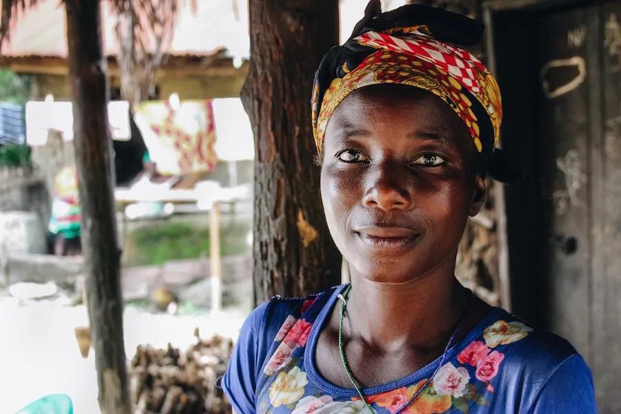 African woman looking at camera