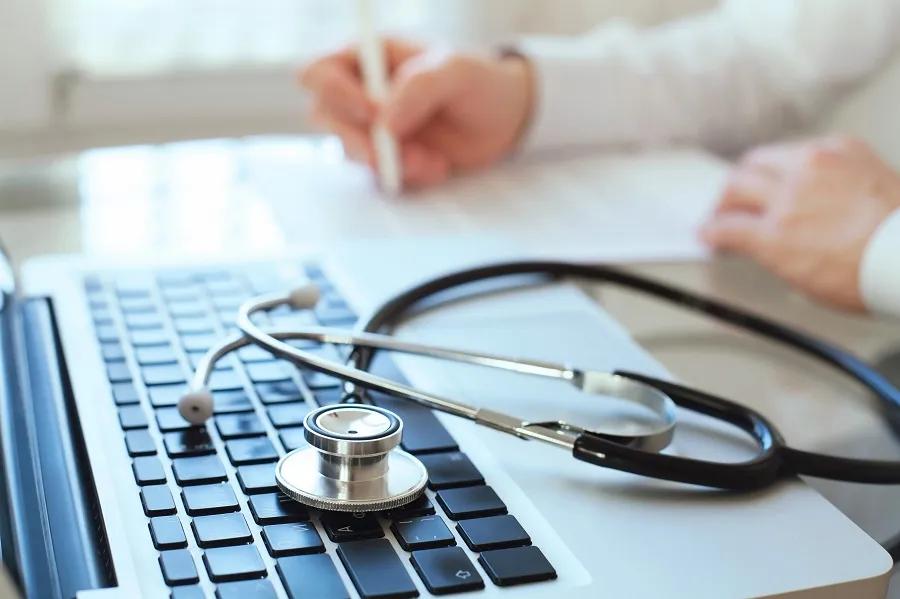 keyboard and stethoscope