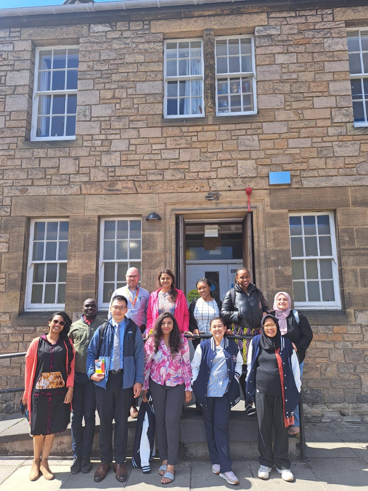 Summer School 2023 staff and students in sunny Edinburgh